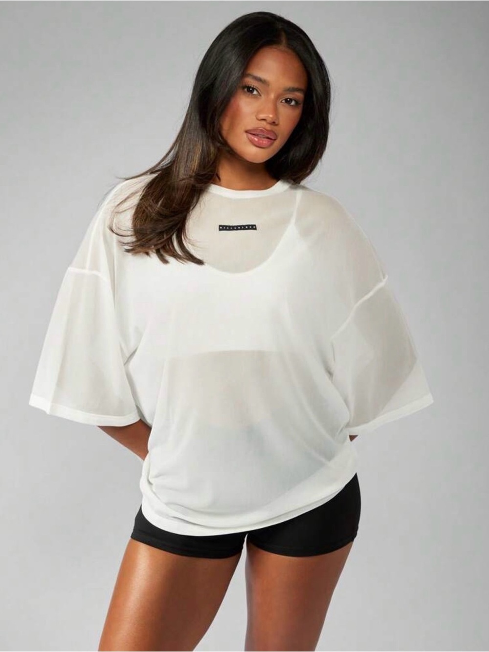 White Short Sleeve Mesh Tee - Lightweight Women's Top